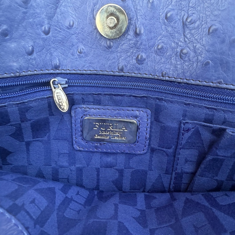 Furla Ostrich Print Leather Purse - Picture 11 of 14